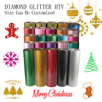 Load image into Gallery viewer, Wholesale dark gold vinyl glitter textil htv glitter heat press transfer vinyl rolls for t-shirt

