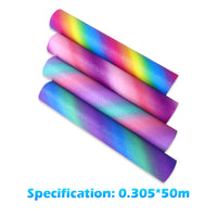 Load image into Gallery viewer, Holographic rainbow glossy sparkle vinyl sticker glitter gradient color Self Adhesive Vinyl Roll for DIY Craft
