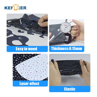 Load image into Gallery viewer, Black and White Starry Sky Patterned Print HTV Heat Transfer Iron On Vinyl For T-shirts
