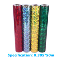 Load image into Gallery viewer, New Product Cutting Plotter DIY Craft Cricut Chrome Holographic Crack Glitter Sticker Self Adhesive Vinyl Film Roll
