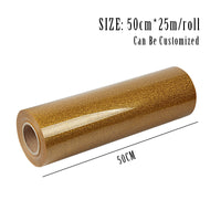 Load image into Gallery viewer, Wholesale dark gold vinyl glitter textil htv glitter heat press transfer vinyl rolls for t-shirt
