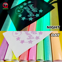 Load image into Gallery viewer, Free sample htv vinyl textil glitter glow in the dark vinyl heat transfer vinyl rolls film for t-shirt
