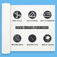 Load image into Gallery viewer, Wholesale Eco Solvent White Full Color Print and Cut Vinyl Matte PU Printable Heat Transfer Film Vinyl
