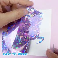 Load image into Gallery viewer, New Product Cutting Plotter DIY Craft Cricut Chrome Holographic Crack Glitter Sticker Self Adhesive Vinyl Film Roll
