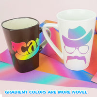 Load image into Gallery viewer, Holographic rainbow glossy sparkle vinyl sticker glitter gradient color Self Adhesive Vinyl Roll for DIY Craft
