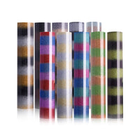 Load image into Gallery viewer, Wholesale high quality multiple colors rainbow glitter htv rolls heat transfer vinyl for clothing design
